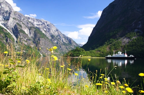 Ship on Fjord