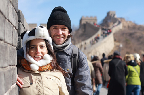 couple at the Great Wall of China